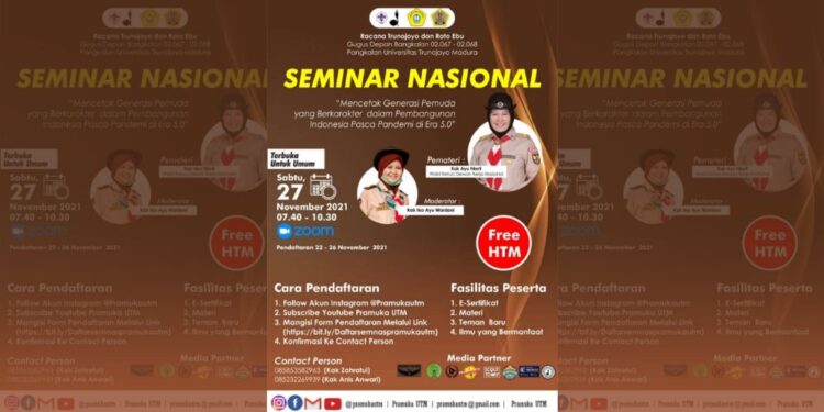Seminar Nasional : Mencetak Generasi Pemuda yang Berkarakter dalam Pembangunan Indonesia Pasca Pandemi di Era 5.0