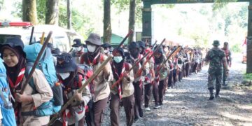 Pramuka Kwarcab Kabupaten Bogor Ditempa Bela Negara di Dodiklatpur Rindam Jaya