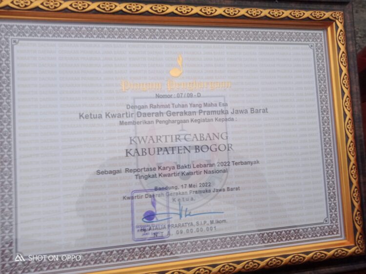 Kwarcab Kabupaten Bogor Terima 2 Penghargaan pada Rakerda Jawa Barat 2022