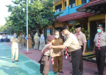 Ketua Mabiran Melepas Peserta Jamnas XI Asal Kwarran Leuwiliang