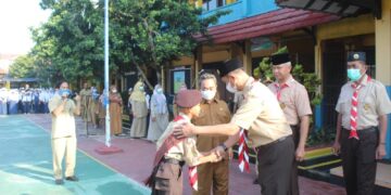 Ketua Mabiran Melepas Peserta Jamnas XI Asal Kwarran Leuwiliang