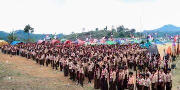Cuaca Gerimis Tidak Jadi Kendala Peserta Jamran Sukajaya Ikuti Upacara Pembukaan