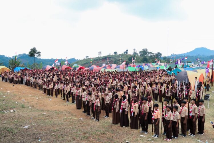 Cuaca Gerimis Tidak Jadi Kendala Peserta Jamran Sukajaya Ikuti Upacara Pembukaan