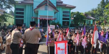 Kwarran Tamansari Adakan Giat Kirab Bendera Dalam Rangka Hari Pramuka Ke-61