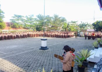 Lancar !! Upacara Peringatan Hari Pramuka Kwarran Megamendung