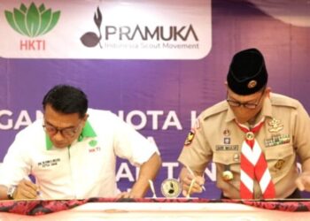 Kak Budi Waseso dan Kak Moeldoko Teken Kerja Sama Pramuka dan HKTI