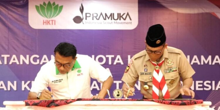 Kak Budi Waseso dan Kak Moeldoko Teken Kerja Sama Pramuka dan HKTI