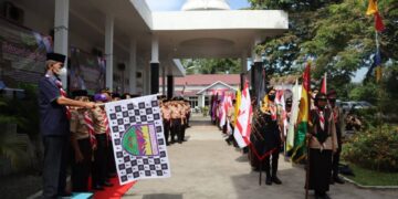 Ketua BNNP Sumut Lepas Peserta Kirab Tangkal Napza Kwarda Sumut,  Lintasi 17 Kwartir Cabang