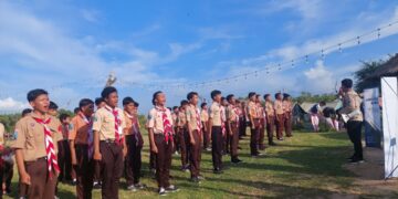Berlangsung Meriah, Gudep Pondok Pesantren At Taufiqiyah Sukses Gelar Kegiatan Rekrutmen Anggota Baru di Pantai E Kasoghi