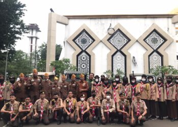 Pramuka Kwarran Citeureup Ikuti Upacara Hari Pahlawan Tingkat Kabupaten Bogor