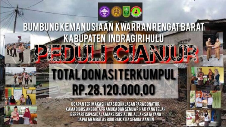 Galang Donasi Bumbung Kemanusiaan Peduli Cianjur, Kwarran Rengat Barat Kumpulkan Dana Sebesar Rp. 28.120.000