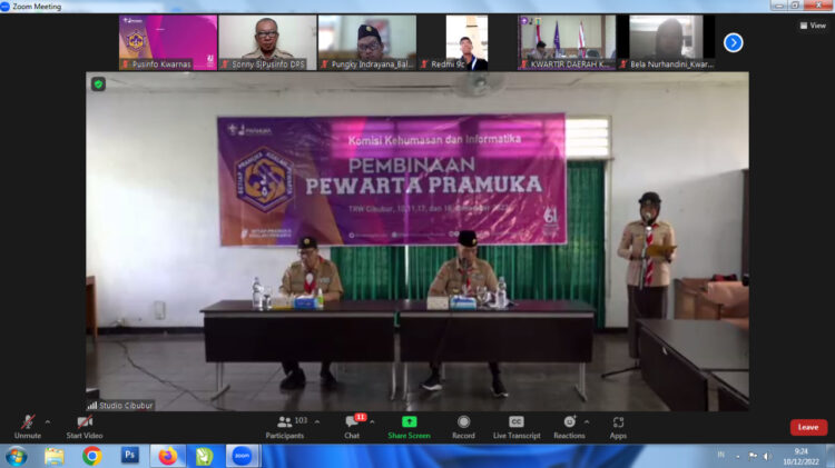 Kwarda Lampung Mengikuti Pembinaan Pewarta Pramuka yang Diselenggarakan Humas Kwarnas