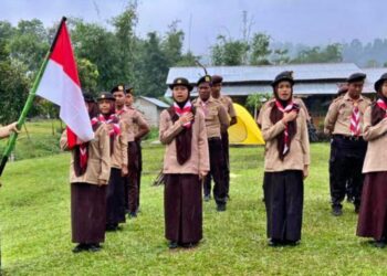 17 Pramuka Yayasan Perguruan Nurul Iman Dilantik Menjadi Penegak Bantara di Buper Sibolangit