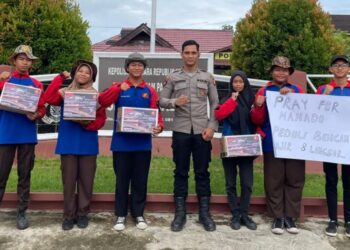 DKR dan Saka Bhayangkara Babulu Galang Donasi untuk Korban Musibah Tanah Longsor Manado