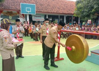 Pembukaan Pesta Siaga Kwarran Margoyoso Tahun 2023 Ditandai dengan Pemukulan Gong