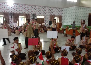 Antisipasi Hujan, Kwaran Wedarijaksa Gelar Pesta Siaga Di Gedung PGRI Setempat