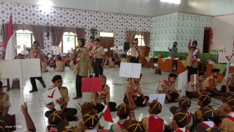 Antisipasi Hujan, Kwaran Wedarijaksa Gelar Pesta Siaga Di Gedung PGRI Setempat