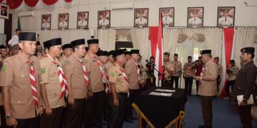 Lantik Pengurus Kwarcab Kampar, Ka Mabicab Ajak Pramuka Jaga Adat Istiadat