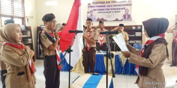 Mabi dan Pengurus Gudep Pangkalan SDN 021 Sesap Dilantik
