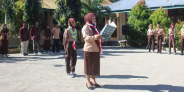 Gugusdepan MTsN 2 Bolaang Mongondow Timur Selenggarakan Upacara Hari Tunas