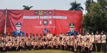 Kwarran Citeureup Kabupaten Bogor Kirimkan Personil Ikuti Upacara HUT Damkar Tahun 2023