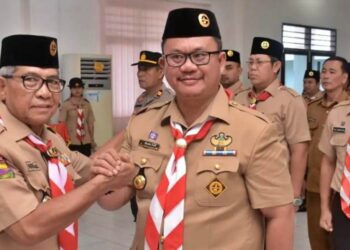 Ka Kwarda Sumut Lantik Mabicab Pramuka Kota Gunung Sitoli Masa Bakti 2022-2027