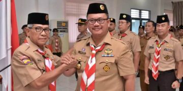 Ka Kwarda Sumut Lantik Mabicab Pramuka Kota Gunung Sitoli Masa Bakti 2022-2027
