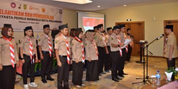 Pertama di Riau, Saka Adhyasta Pemilu Kwarcab Pekanbaru Resmi Dilantik