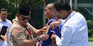 Kerjasama dengan Kwarcab Jakarta Pusat dan Kwarran Cempaka Putih, Rutan Kelas I Gelar Pelantikan Anggota