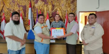 Pramuka Peduli Kwarcab Rokan Hulu Serahkan Donasi Serasan Natuna ke Kwarda Riau