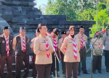 Pencanangan Karya Bakti Lebaran 2023, Kwarda DIY dan Jateng Selenggarakan Apel Bersama di Candi Sojiwan
