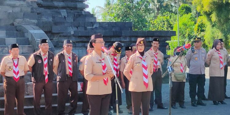 Pencanangan Karya Bakti Lebaran 2023, Kwarda DIY dan Jateng Selenggarakan Apel Bersama di Candi Sojiwan