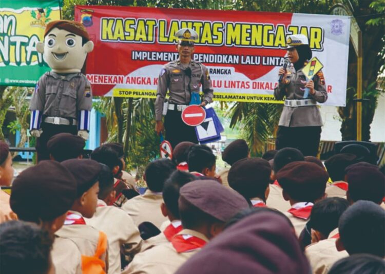 Satlantas Polres Purbalingga Selenggarakan “Kasat Lantas Mengajar” di Jambore Cabang SD/MI Kwarcab Purbalingga