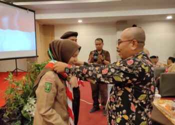 Kadispora Riau buka Pelatihan Satgas Pramuka Peduli 2023