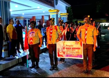 Peringati Rengat Berdarah, Pramuka Penegak Inhu Ikuti Lomba Juang Napak Tilas