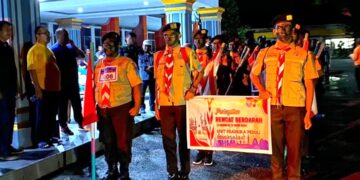 Peringati Rengat Berdarah, Pramuka Penegak Inhu Ikuti Lomba Juang Napak Tilas