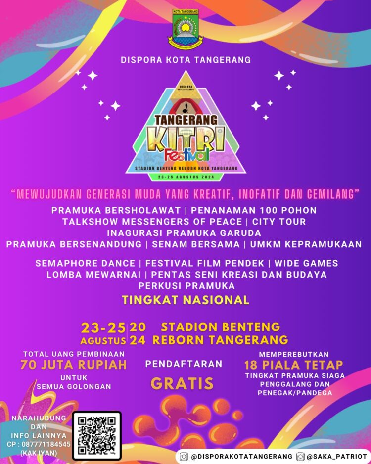Dispora Kota Tangerang Akan Mengadakan Tangerang Kitri Festival 2024