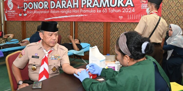 Nyatakan Kepedulian, Gerakan Pramuka Lakukan Donor Darah Massal
