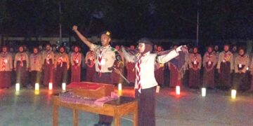 Pentas Seni Meriahkan Api Unggun Penerimaan Tamu Ambalan Pangeran Diponegoro dan RA Kartini