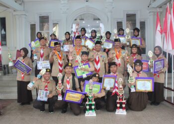 Kwartir Cabang (Kwarcab) Gerakan Pramuka Tanjung Jabung Barat Menggelar Upacara Peringatan HUT Pramuka Ke-63 Tahun 2024