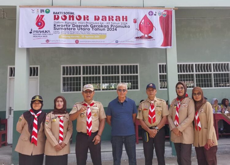 Kwartir Daerah Gerakan Pramuka  Sumatera Utara Bekerjasama Dengan Unit Pelayanan Darah PMI Dan Yayasan Perguruan Nurul Iman Menyelenggarakan Kegiatan Donor Darah