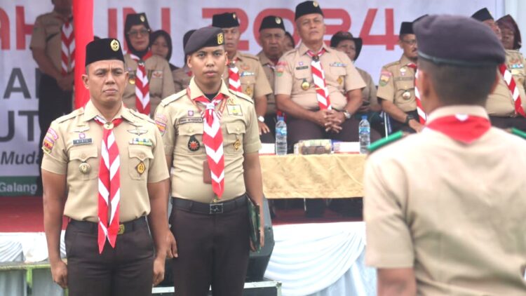 Danbrigif 7/RR Pimpin Upacara Pembukaan Kemah Bela Negara Pramuka Sumatera Utara Tahun 2024