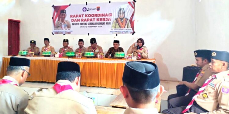 Picu Peningkatan Kualitas Gerakan Pramuka, Kwarran Kahu Laksanakan Rakor dan Raker Tahun 2025