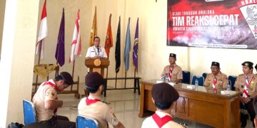 Anggota Tim Reaksi Cepat Unit Bantu Pertolongan Pramuka Ikuti Latihan Peningkatan Kemampuan Di Gedung Pramuka Cilacap