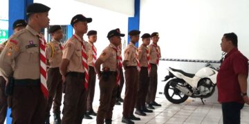 Saka Bhayangkara Berkolaborasi Dengan TNI-Polri Amankan Perayaan Natal di Sukoharjo