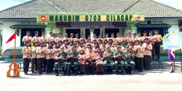 Puluhan Anggota Pramuka Penegak Ikuti Kegiatan Perkemahan Penerimaan Tamu Saka Wirakartika di Kodim 0703 Cilacap