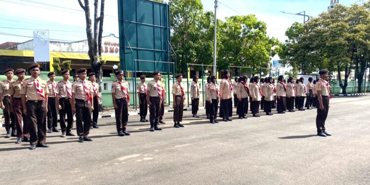 Puluhan Anggota Pramuka Penegak Ikuti Kegiatan Perkemahan Penerimaan Tamu Saka Wirakartika di Kodim 0703 Cilacap