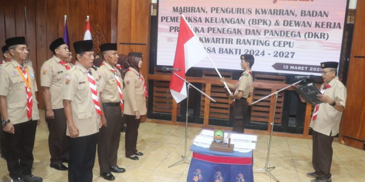 Pelantikan Pengurus Mabiran, Kwarran, BPK, dan DKR Kwartir Ranting Cepu Masa bakti 2024-2027