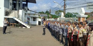 Gerakan Pramuka Kwartir Ranting Caringin Ikuti Apel Kesiapsiagaan PAM Lebaran 1446 H/2025 M Bersama Forkopimcam Kecamatan Caringin