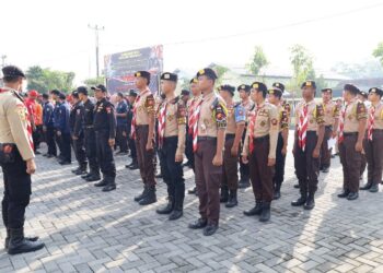 Saka Bhayangkara Polres Sukoharjo Ikut Apel Pasukan Operasi Ketupat Candi 2025